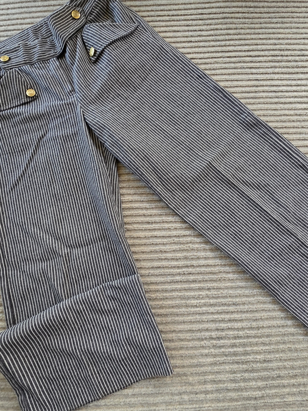Nautical Women's Wide Leg Pants Westbound Size 4 Gray&white Stripe